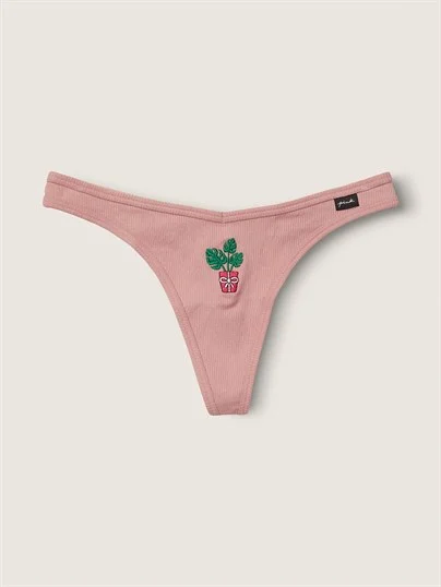 Pink Pamuk Tanga Kulot