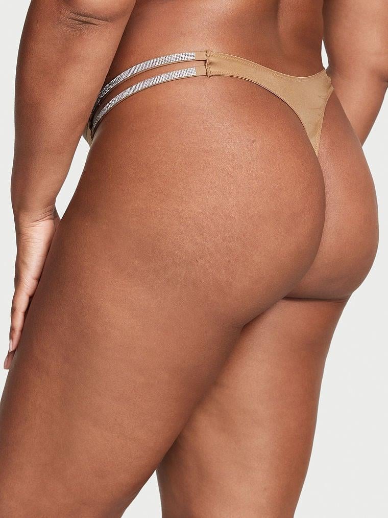 Işıltılı Cift Askili Smooth Tanga arka görünüm
