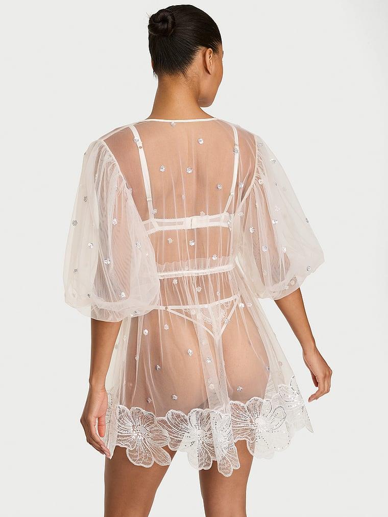 Atelier X Victorias Secret Gelinlik Islemeli Mini Sabahlık arka görünüm