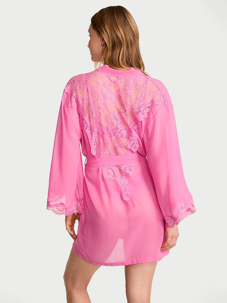 Sifon Ve Dantelli Kısa Sabahlık arka görünümü