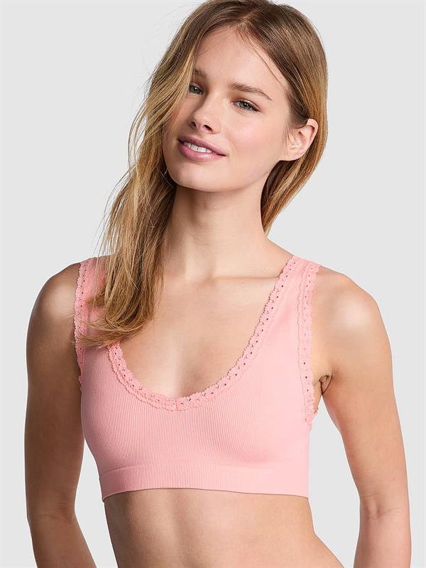 Pink Seamless Dekolteli Bralet ön görünüm