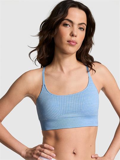 Pink Seamless Scoop Sporcu Sütyeni ön görünüm