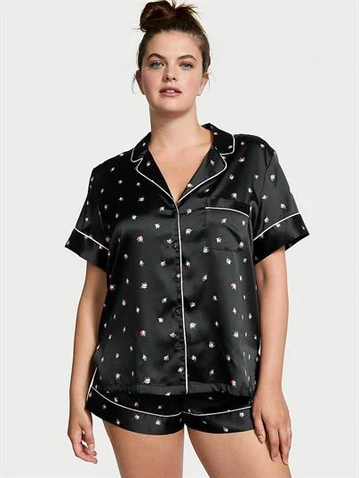 Saten Kısa Pijama Takimi ön görünüm