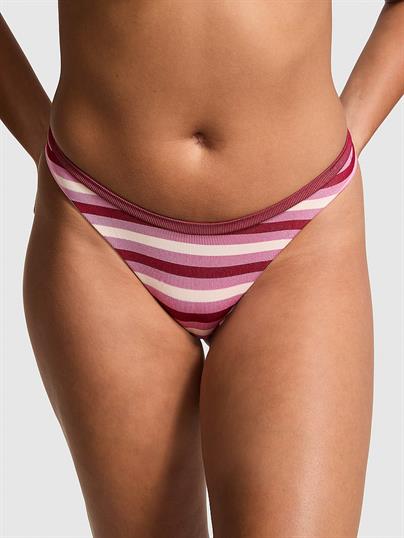 Pink Seamless Derin Bacak Kesim Tanga