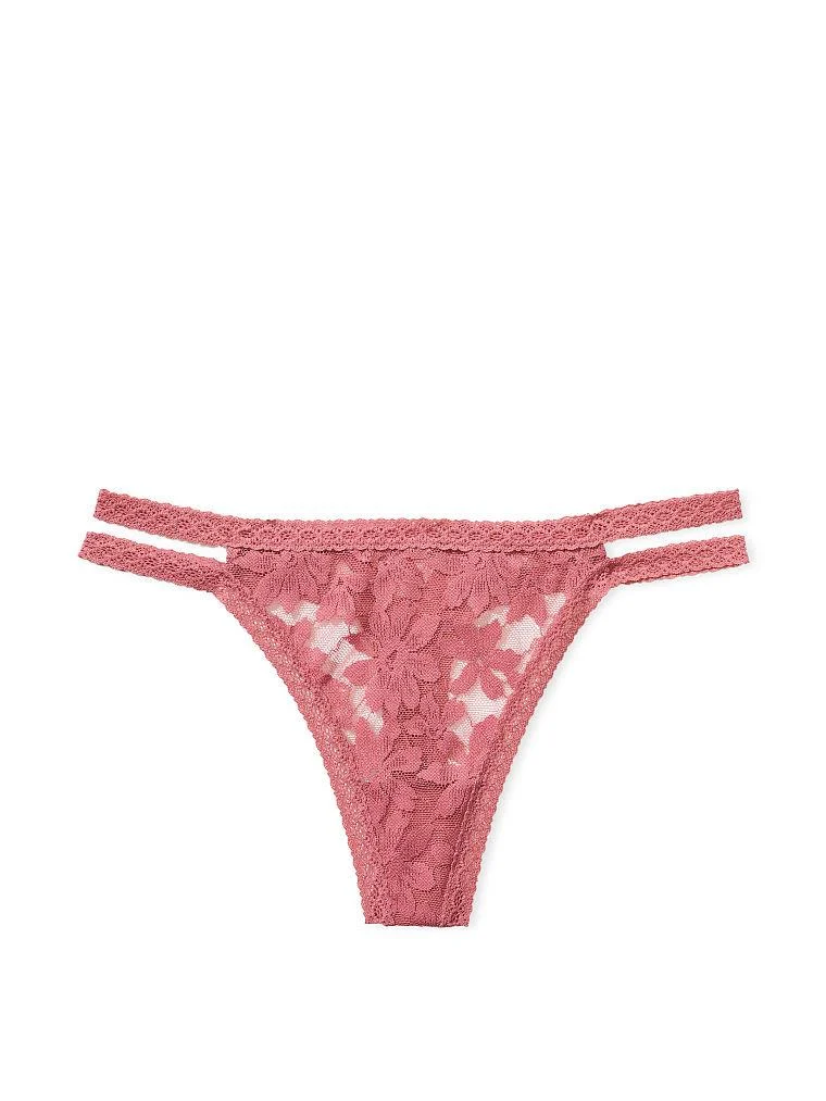 Pink Dantel Seritli Tanga Kulot arka görünüm