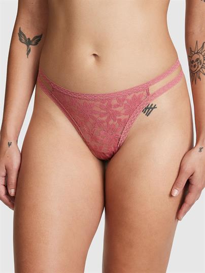 Pink Dantel Seritli Tanga Kulot ön görünüm