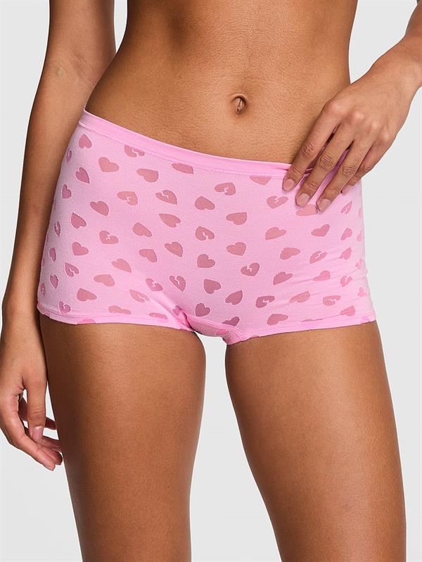 Pink Pamuklu Boyshort Kulot