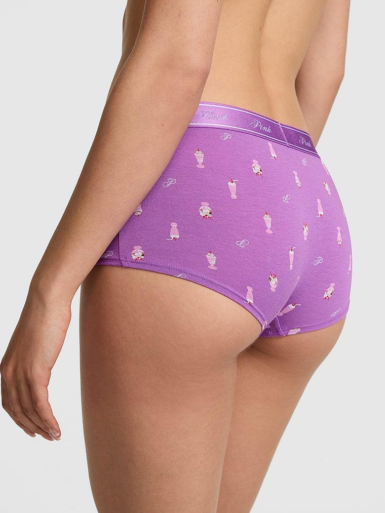 Pink Logolu Pamuklu Boyshort Kulot arka görünümü
