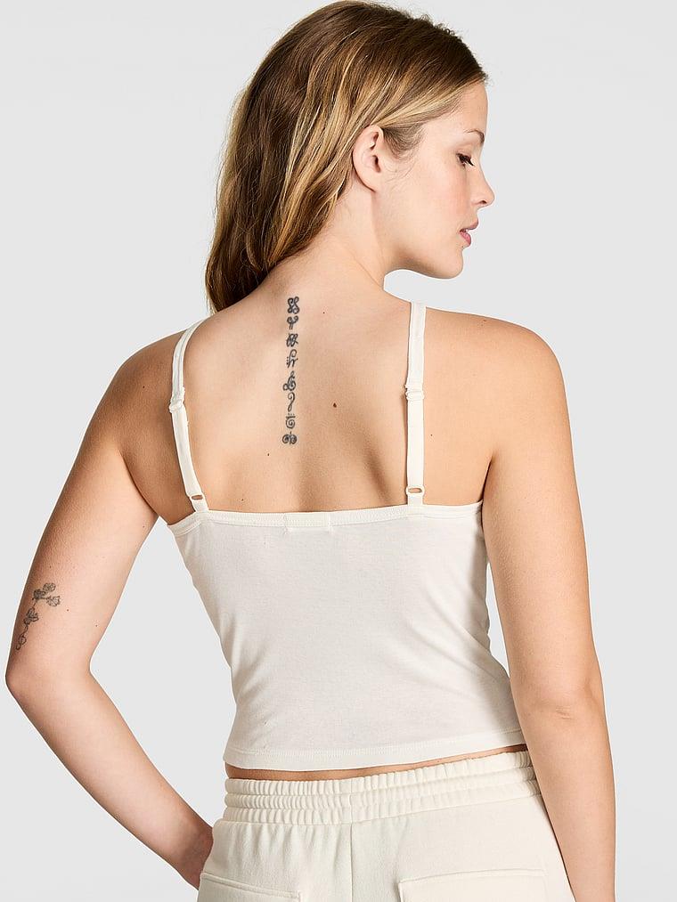 Pink Pamuklu Henley Atlet arka görünümü