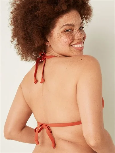 Pink Push Up Halkali Ucgen Bikini Ustu
