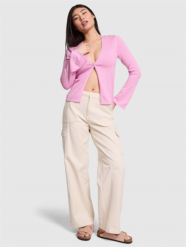 Pink Tek Dugmeli Triko Hirka