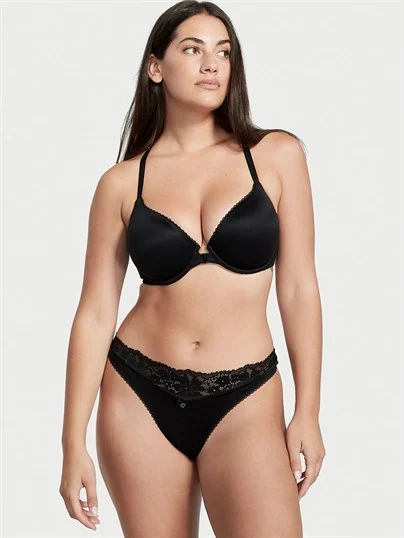 Body By Victoria Ince Astarli Sirti Dantelli Demi Sütyen ön görünüm