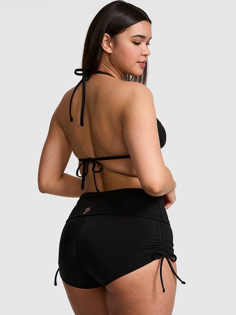 Pink Beli Katlanabilir Yüksek Bel Bikini Alti arka görünümü