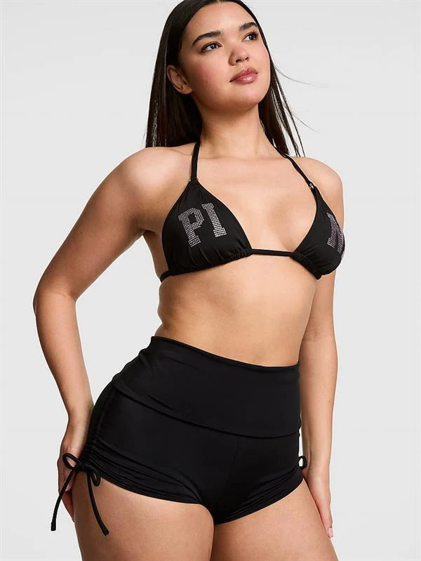 Pink Beli Katlanabilir Yüksek Bel Bikini Alti