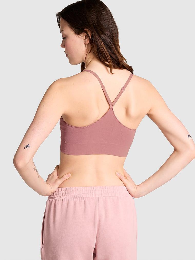 Pink Seamless Scoop Sporcu Sütyeni arka görünümü