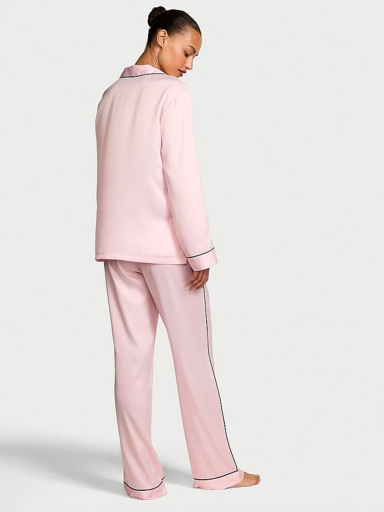 Glazed Saten Uzun Pijama Takimi arka görünümü
