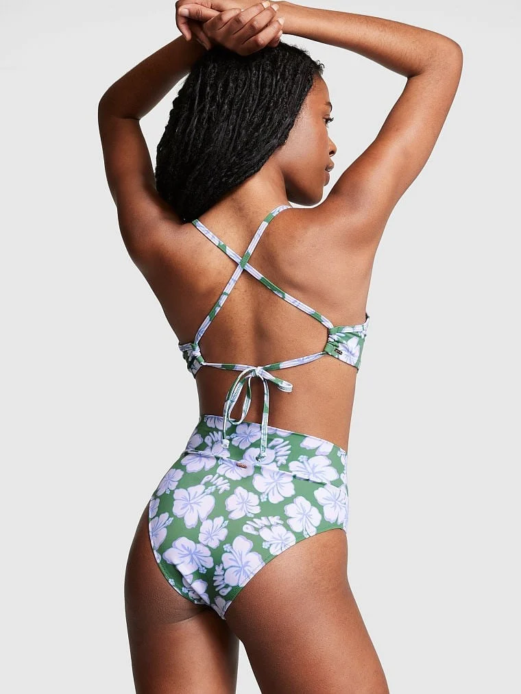 Pink V Crossover High Waist Bikini Bottom arka görünüm