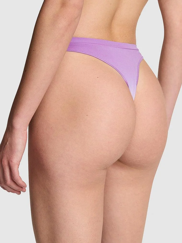 Pink Seamless Derin Bacak Kesim Tanga arka görünüm