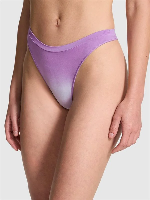 Pink Seamless Derin Bacak Kesim Tanga ön görünüm