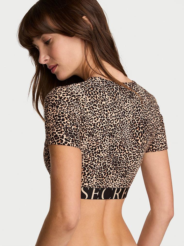 Pamuklu Kısa Kollu Bralet Crop Ust arka görünümü