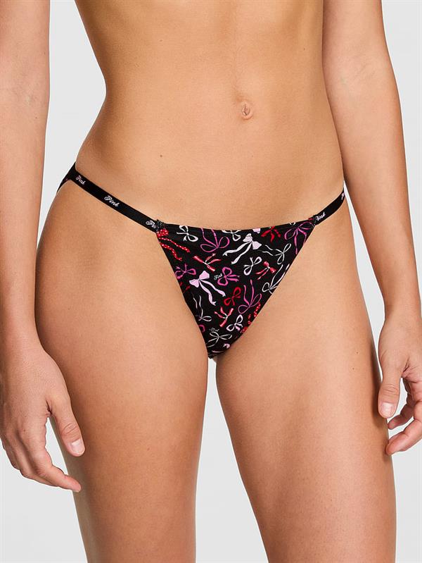 Pink Logolu Pamuklu Askili Bikini Kulotu
