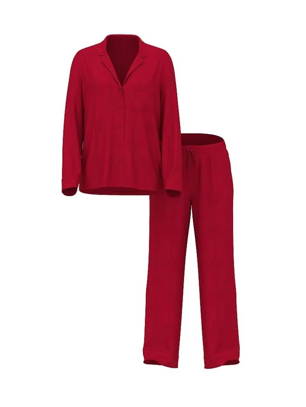 Glazed Saten Uzun Pijama Takimi