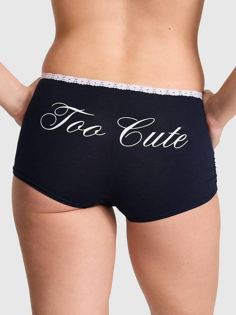 Pink Pamuklu Boyshort Kulot arka görünüm