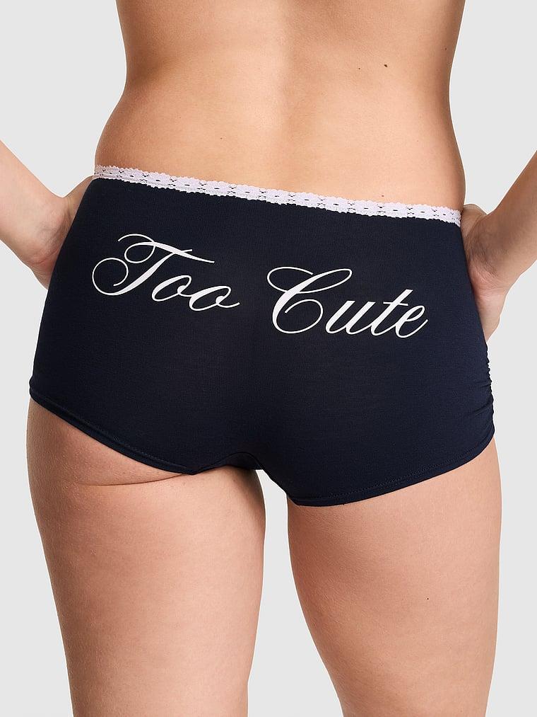 Pink Pamuklu Boyshort Kulot arka görünümü