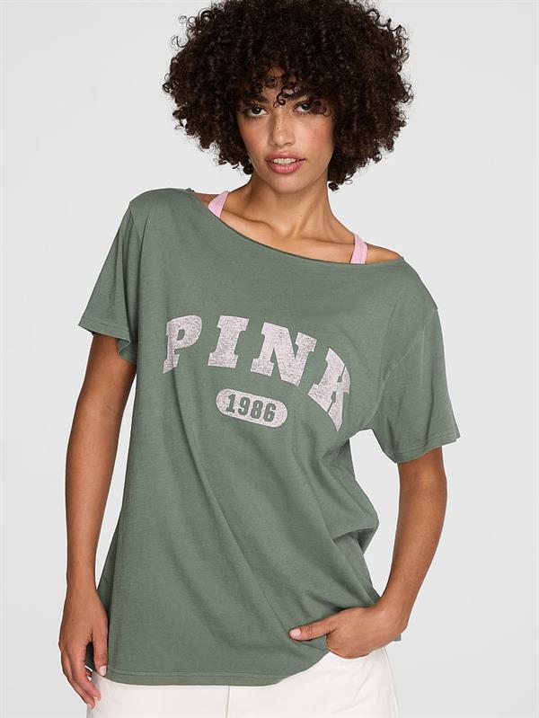 Pink Pamuklu Oversize Tisort
