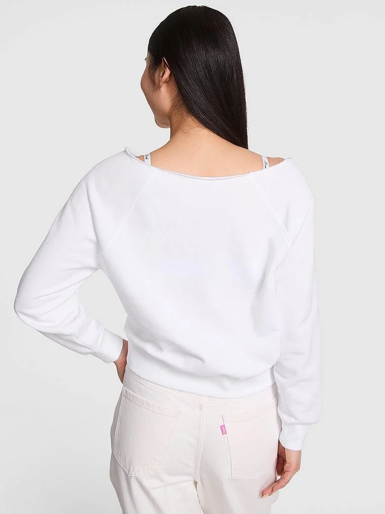 Pink Ivy Fleece Off The Shoulder Sweatshirt arka görünüm
