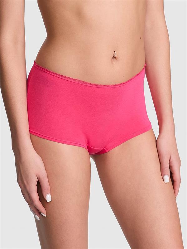 Pink Pamuklu Boyshort Kulot