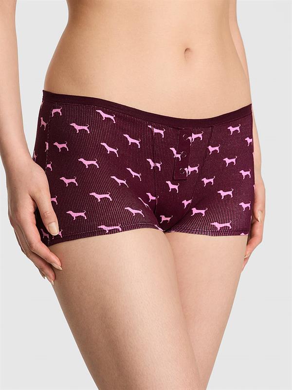 Pink Pamuklu Boyshort Kulot