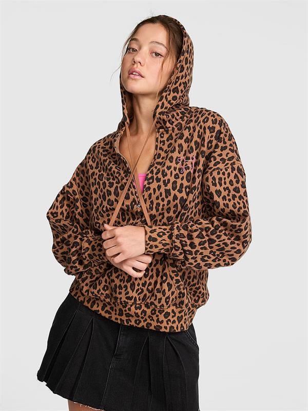 Pink Ivy Yarim Fermuarli Kapusonlu Sweatshirt