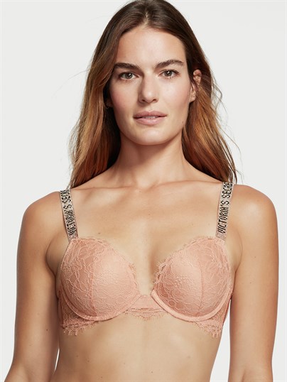 Dantelli Işıltılı Askili Push Up Sütyen