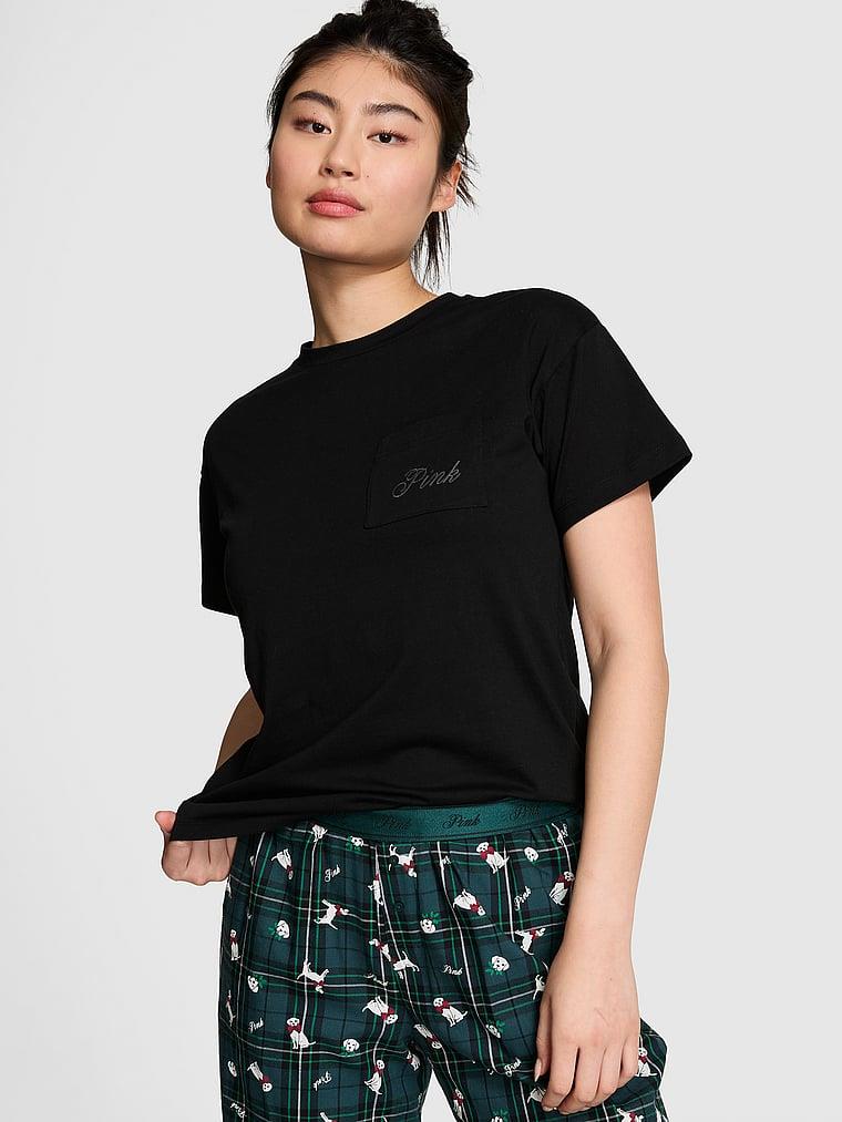 Pink 100. Pamuklu Uyku Tisortu arka görünümü