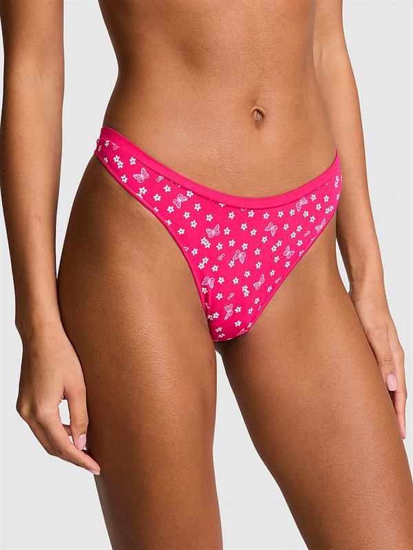 Pink Seamless Derin Bacak Kesim Tanga