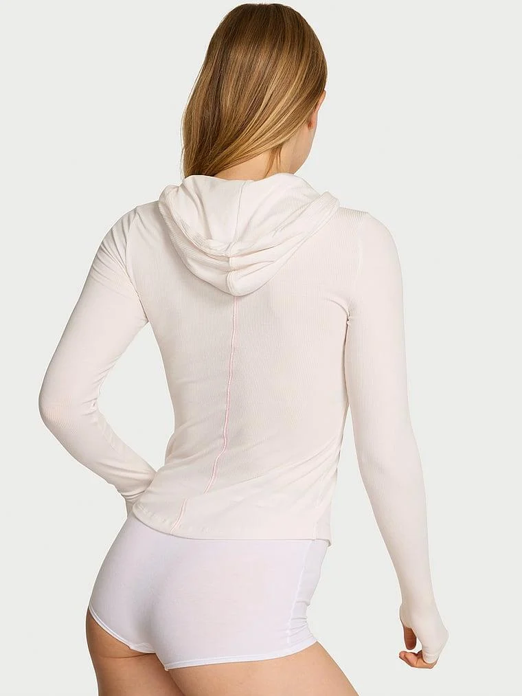Ribanali Kapusonlu Sweatshirt arka görünüm