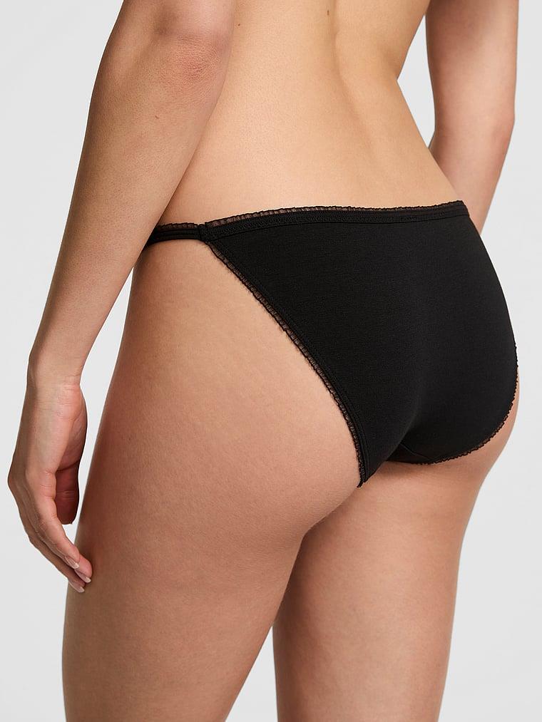 Pink Pamuklu String Bikini Kulot arka görünümü