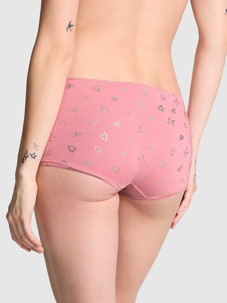 Pink Pamuklu Boyshort Kulot arka görünümü