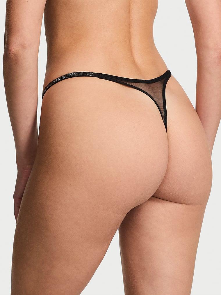 Transparan Işıltılı Tanga arka görünümü