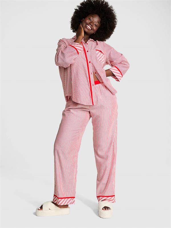 Pink Flannel Uzun Pijama Takimi