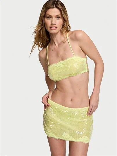 Payetli Bralet Ve Mini Etek Takim