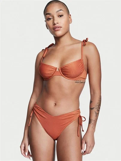 Buzgulu Işıltılı Balenli Ayarlanabilir Bikini Ustu