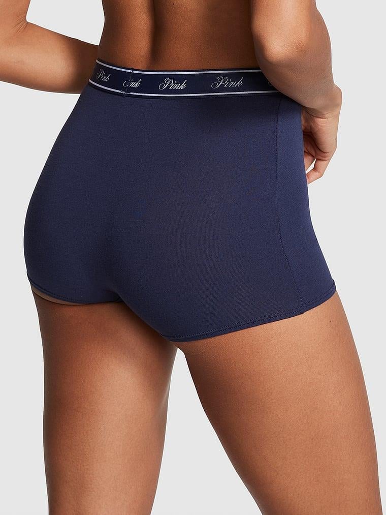 Pink Mikro Logolu Yüksek Bel Boyshort Kulot arka görünüm