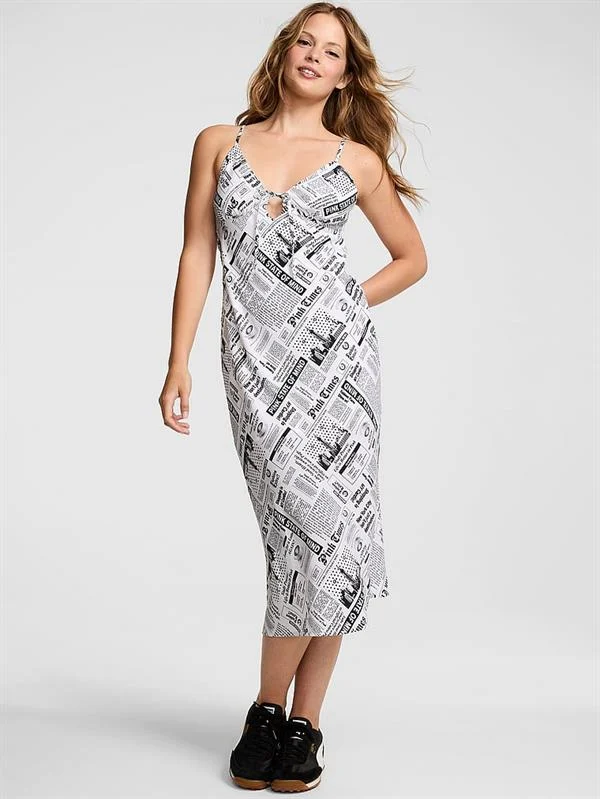 Pink Fall In Love Midi Elbise