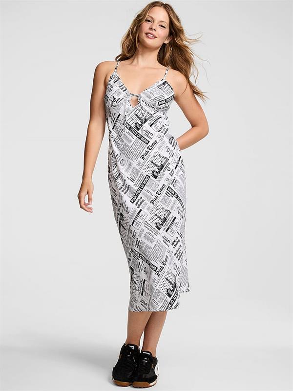 Pink Fall In Love Midi Elbise
