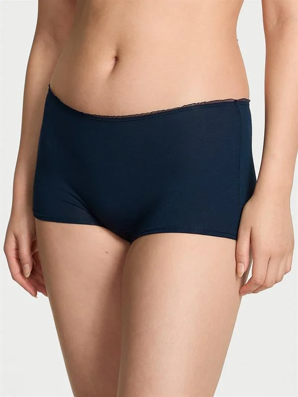 Pink Pamuklu Boyshort Kulot