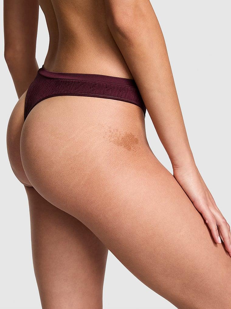 Pink Seamless Derin Bacak Kesim Tanga arka görünümü