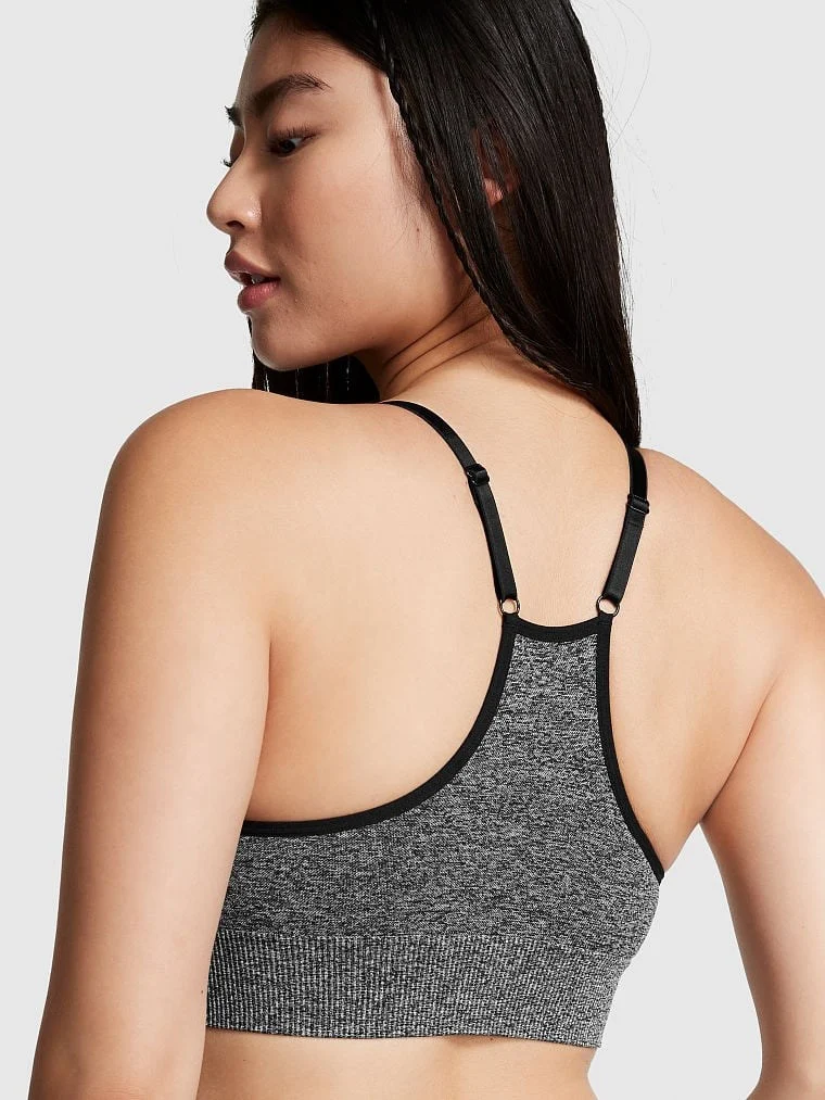 Pink Seamless Racerback Sporcu Sütyeni arka görünüm