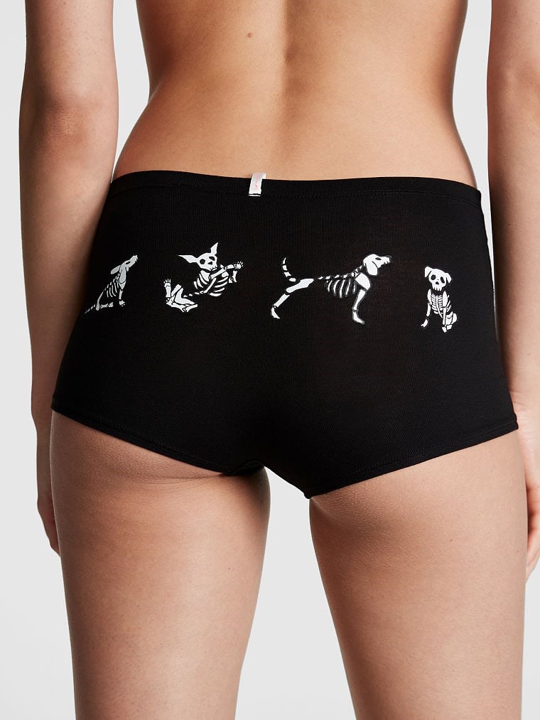 Pink Logolu Pamuklu Boyshort Kulot arka görünümü